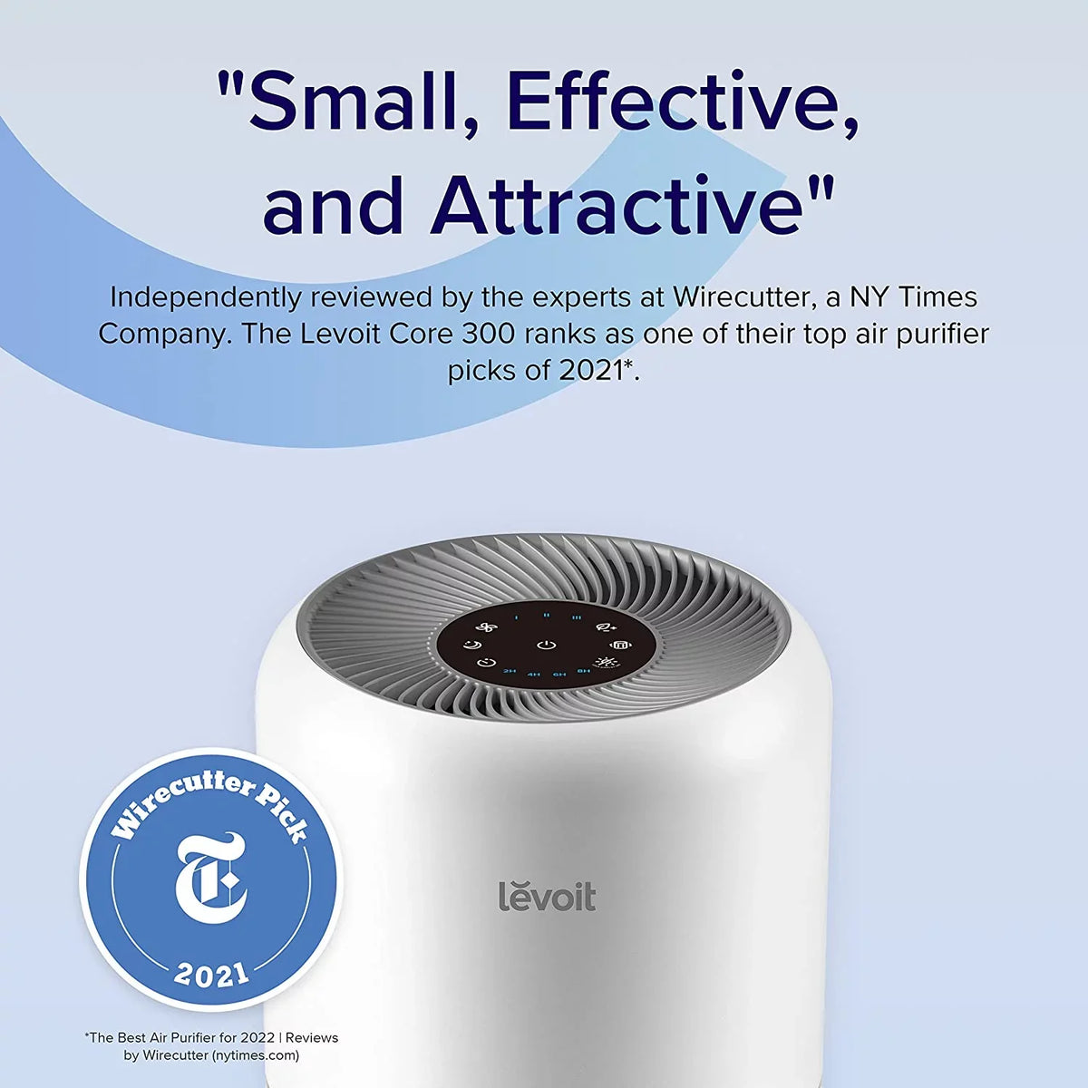 Levoit Air Purifier for Allergies and Asthma, Large Rooms Up to 547 sq. ft., Core 300-, White