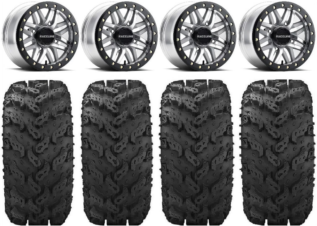 Raceline Ryno Bdlk 14" Mh Wheels 30" Reptile Tires Kawasaki Mule Pro