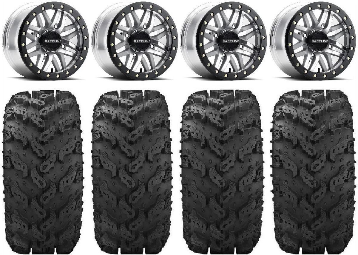 Raceline Ryno Bdlk 14" Mh Wheels 30" Reptile Tires Kawasaki Mule Pro