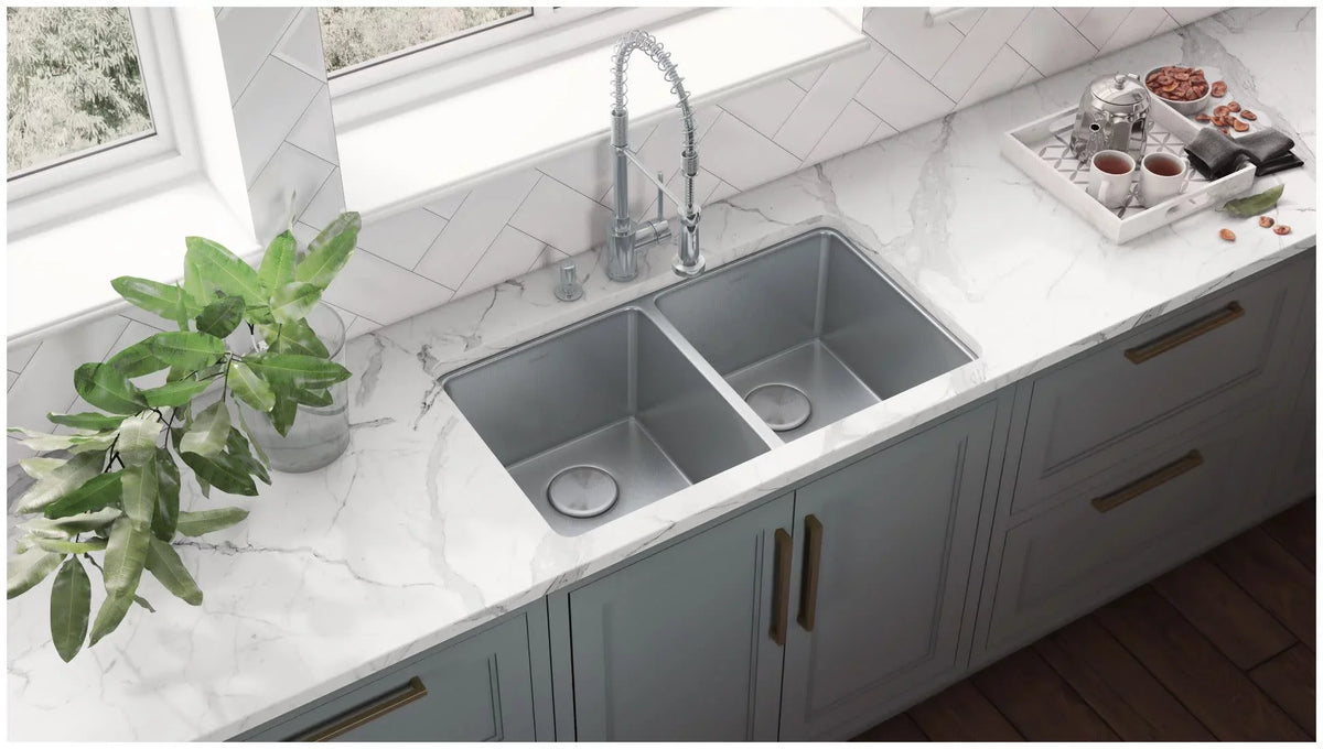 Ruvati   31 in. Undermount 50-50 Double Bowl 16 Gauge Stainless Steel Kitchen Sink