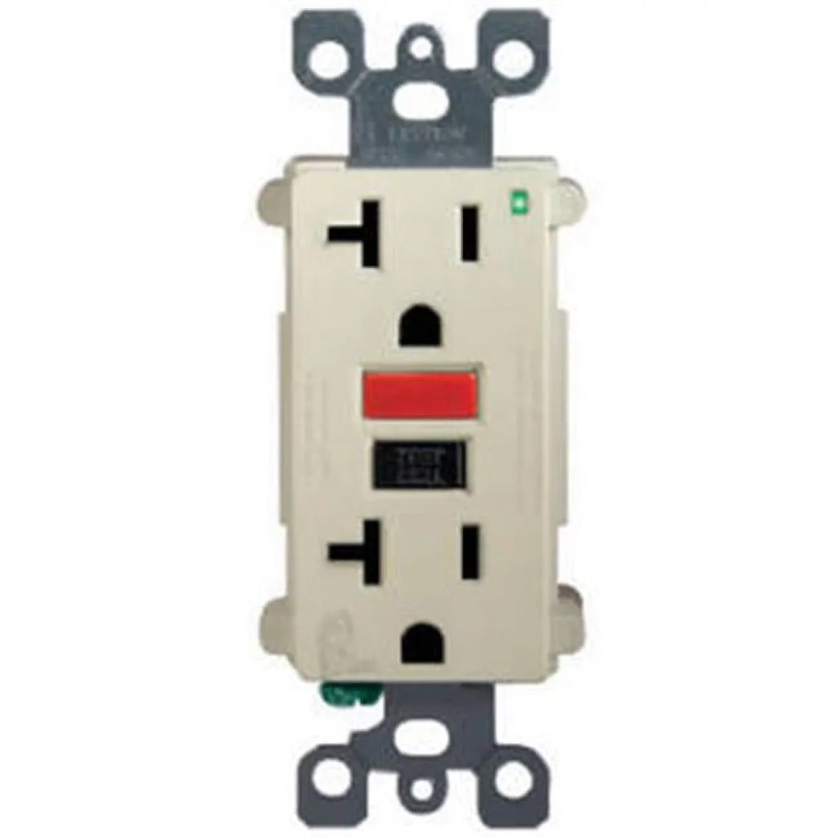 Mfg -Gfnt2-0Ri Outlet  Self Test Red & Black Button, 15A - Ivory