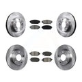Transit Auto - Front Rear Disc Brake Rotors And Semi-Metallic Pads Kit For 2019-2021 Mazda -3  -103128