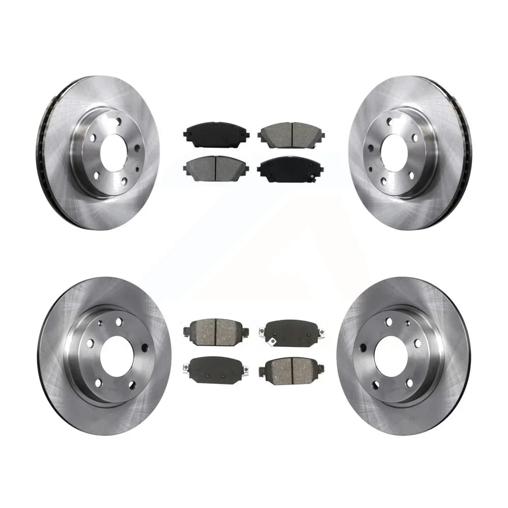 Transit Auto - Front Rear Disc Brake Rotors And Semi-Metallic Pads Kit For 2019-2021 Mazda -3  -103128