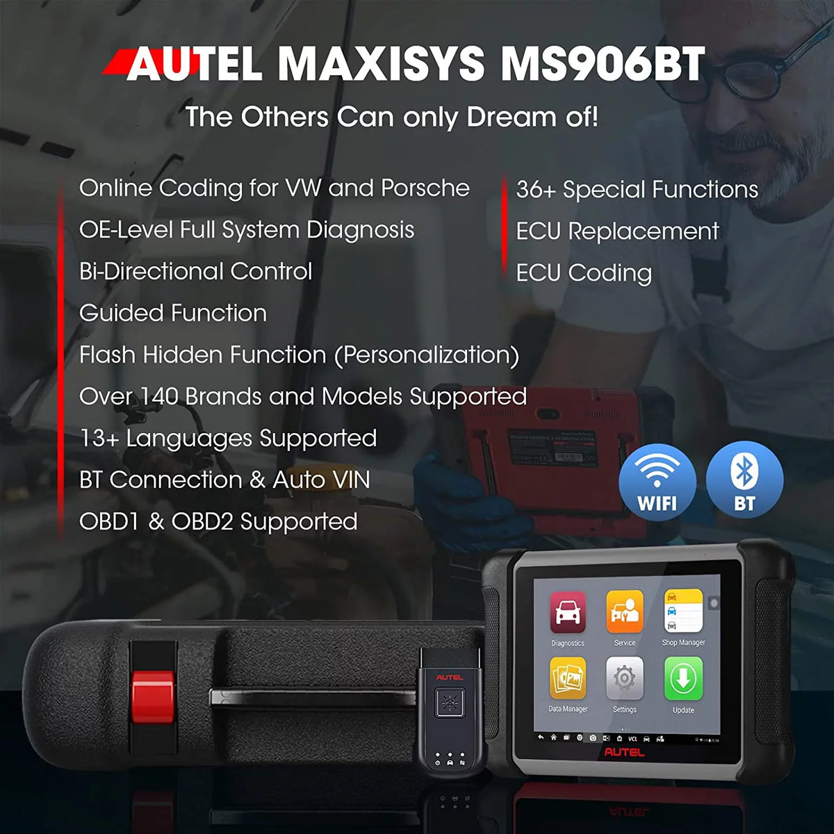 Autel MaxiSys  Car Diagnostic Scan Tool Bi-Directional Control, 36+ Services Same as  Pro/  Pro/