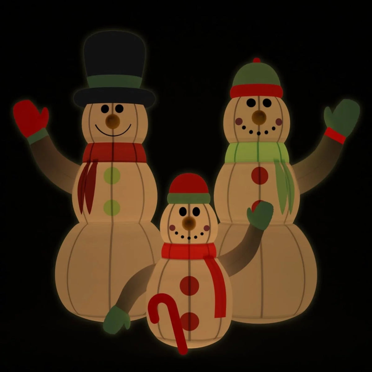 Aibecy Inflatable Snowman Family with LEDs 12 ft