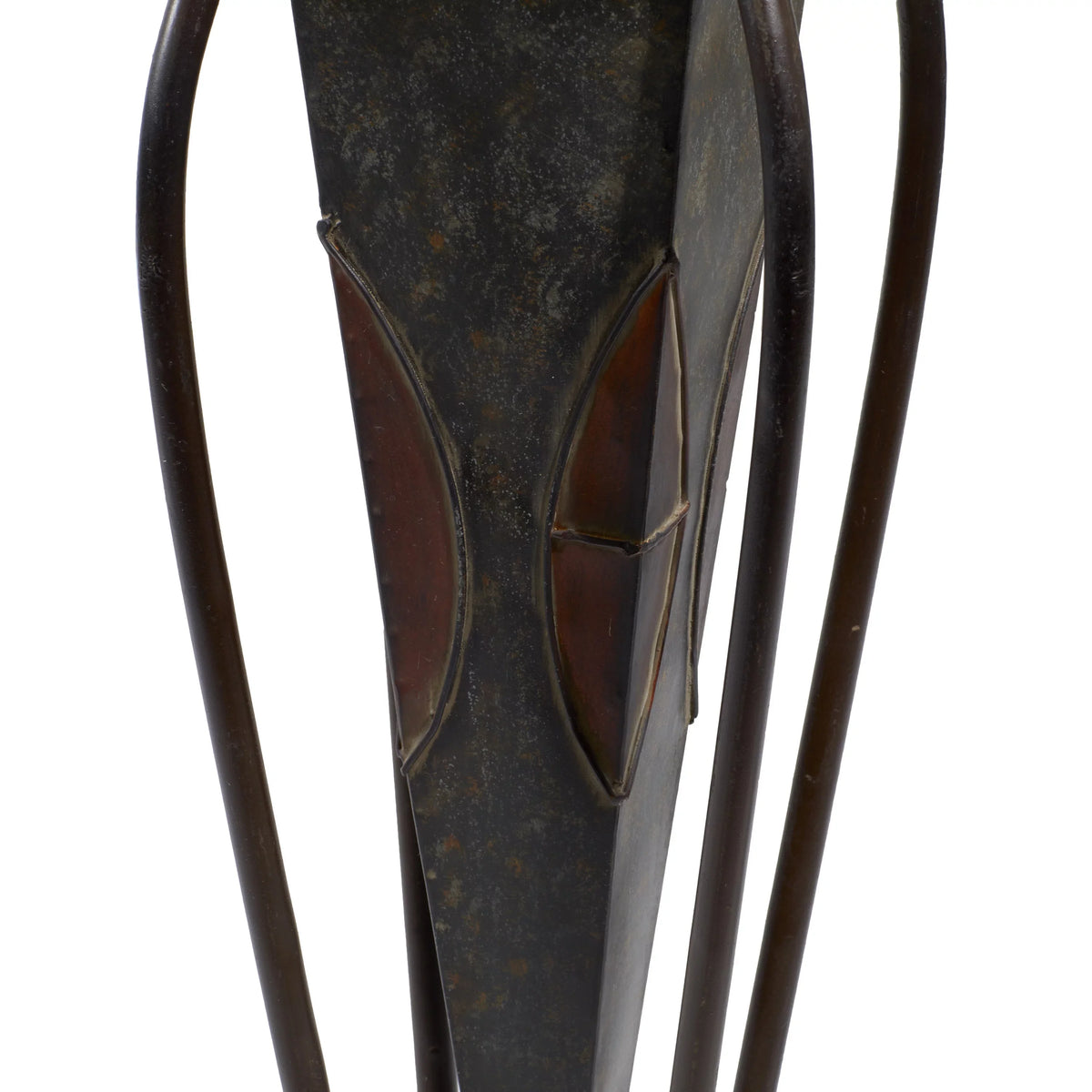DecMode 30", 28" Indoor Outdoor Brown Metal Planter with Scroll Stand (2 Count)